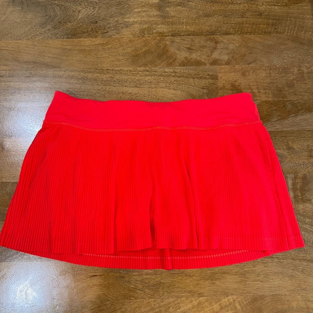 Vibrant Red Pleated Skirt